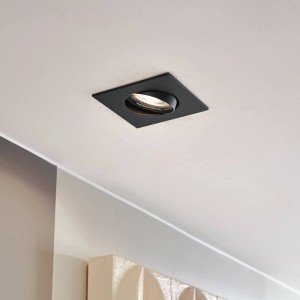 PRIOS Einbaustrahler Fibur 10042582 Modern in Schwarz aus Metall 1-flammig GU10 Wohnzimmerleuchte