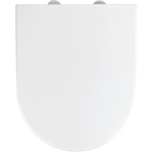 Wenko WC-Sitz Exclusive, passend für V&B Subway 2.0, aus Duroplast, weiße Toilettenbrille von oben.