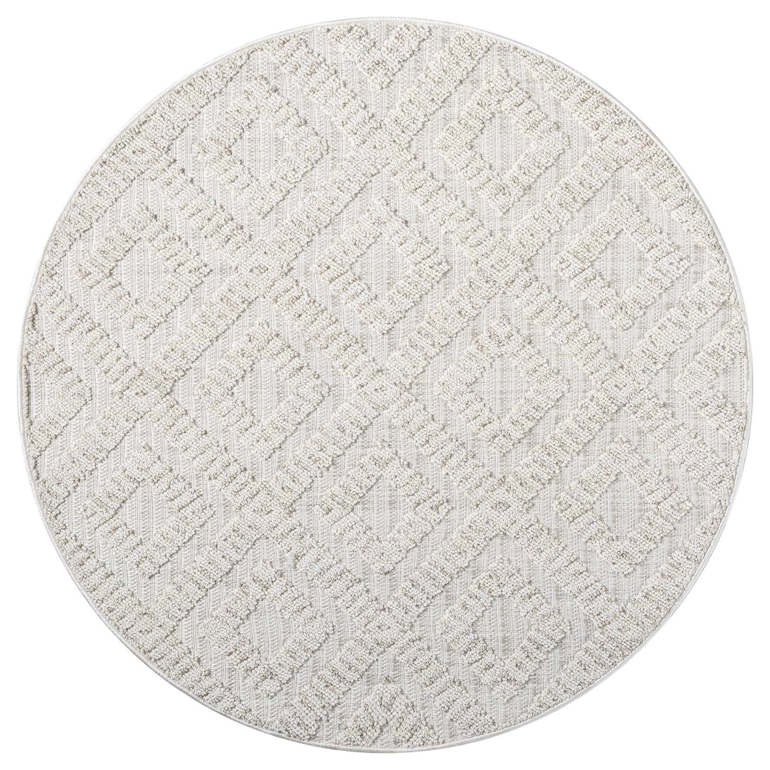 payé Teppich Klassiko 27 Fransen Rund 200x200 cm Beige