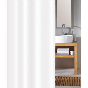 Weißer Kleine Wolke Duschvorhang Phönix, 180x200 cm, im Badezimmer.