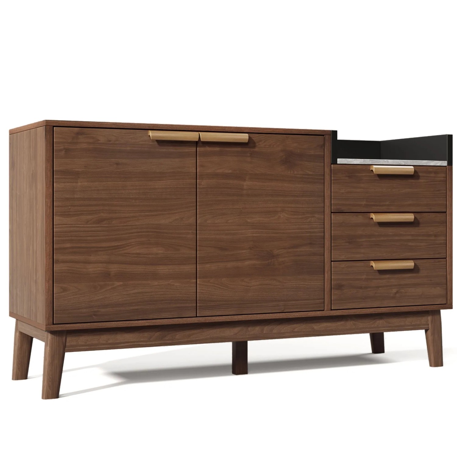 Merax Kommode 120x40x77cm Marmor Eiche
