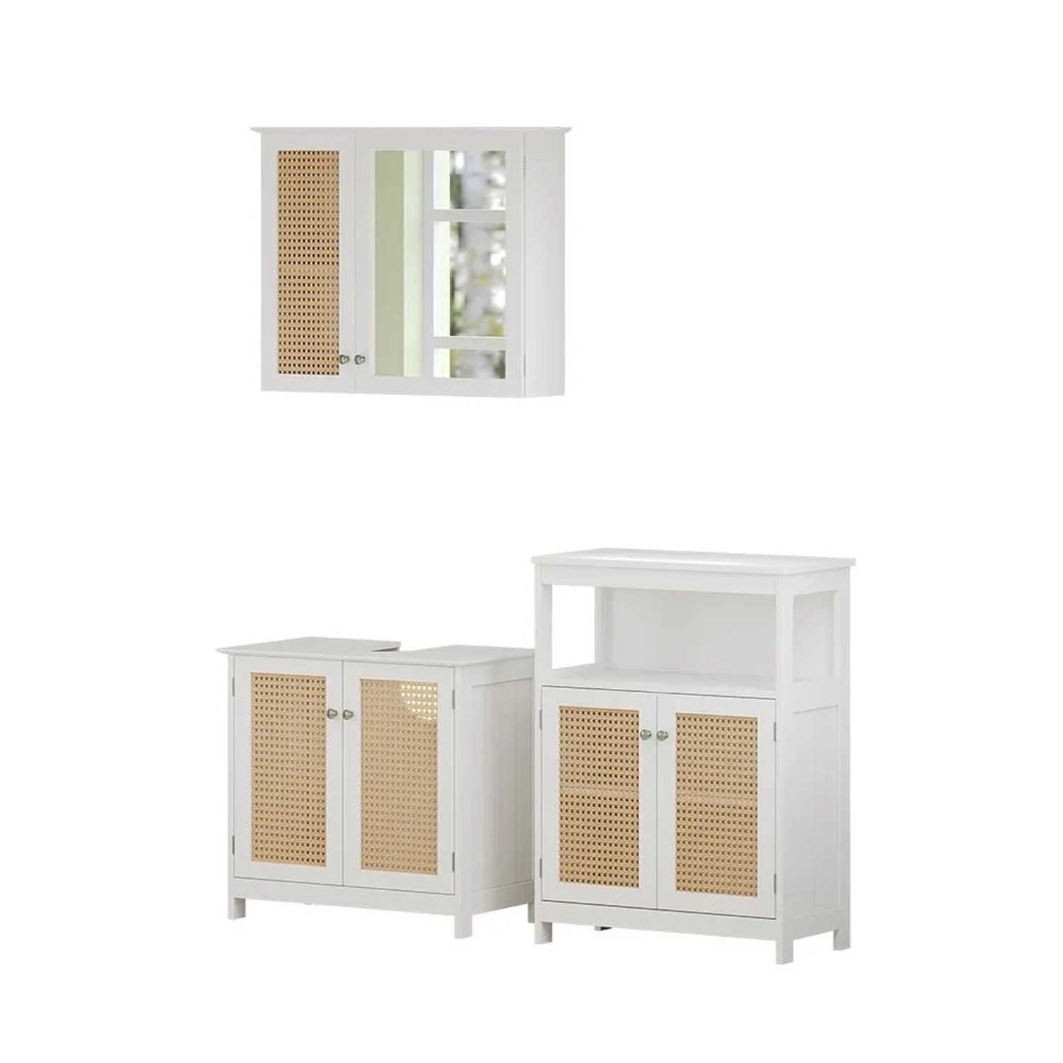 Vicco Badmöbel-Set Rosario Weiß 60 x 58 3-teilig