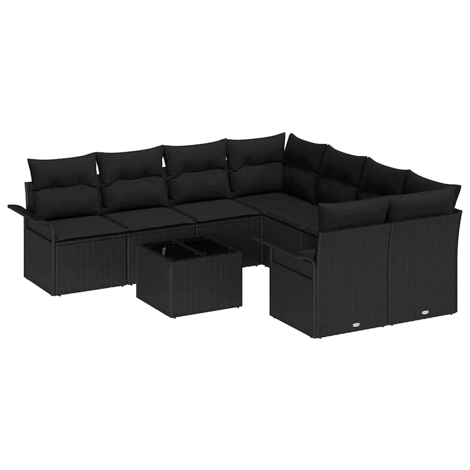 vidaXL Garten-Sofa-Set 9-Tlg Schwarz Poly Rattan 3345303 günstig online kaufen