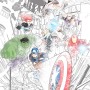Komar Vliesfototapete Avengers Attack mit den Superhelden Hulk, Iron Man, Captain America u.a.