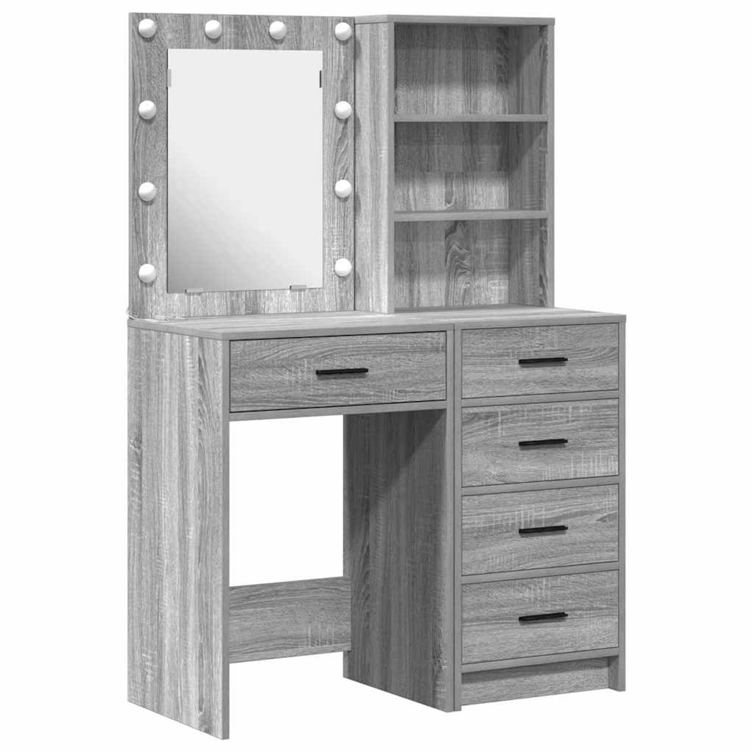 vidaXL Schminktisch 2-Tlg Grau 50 x 41 x 135 cm Holzwerkstoff 3334205 günstig online kaufen