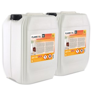 Zwei 20L Kanister Flambiol Bioethanol 96,6% Premium für Ethanolkamine.