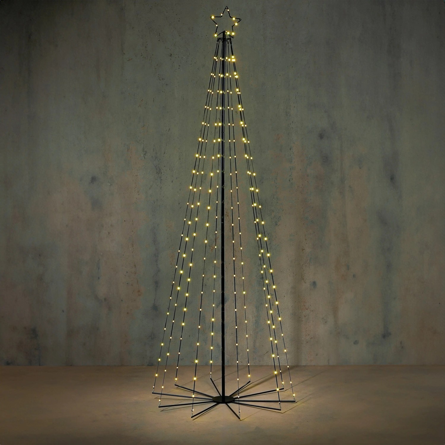 Luca Lighting Lichterbaum outdoor 290 LED Warm Weiß 300 cm Schwarz kaufen bei OBI