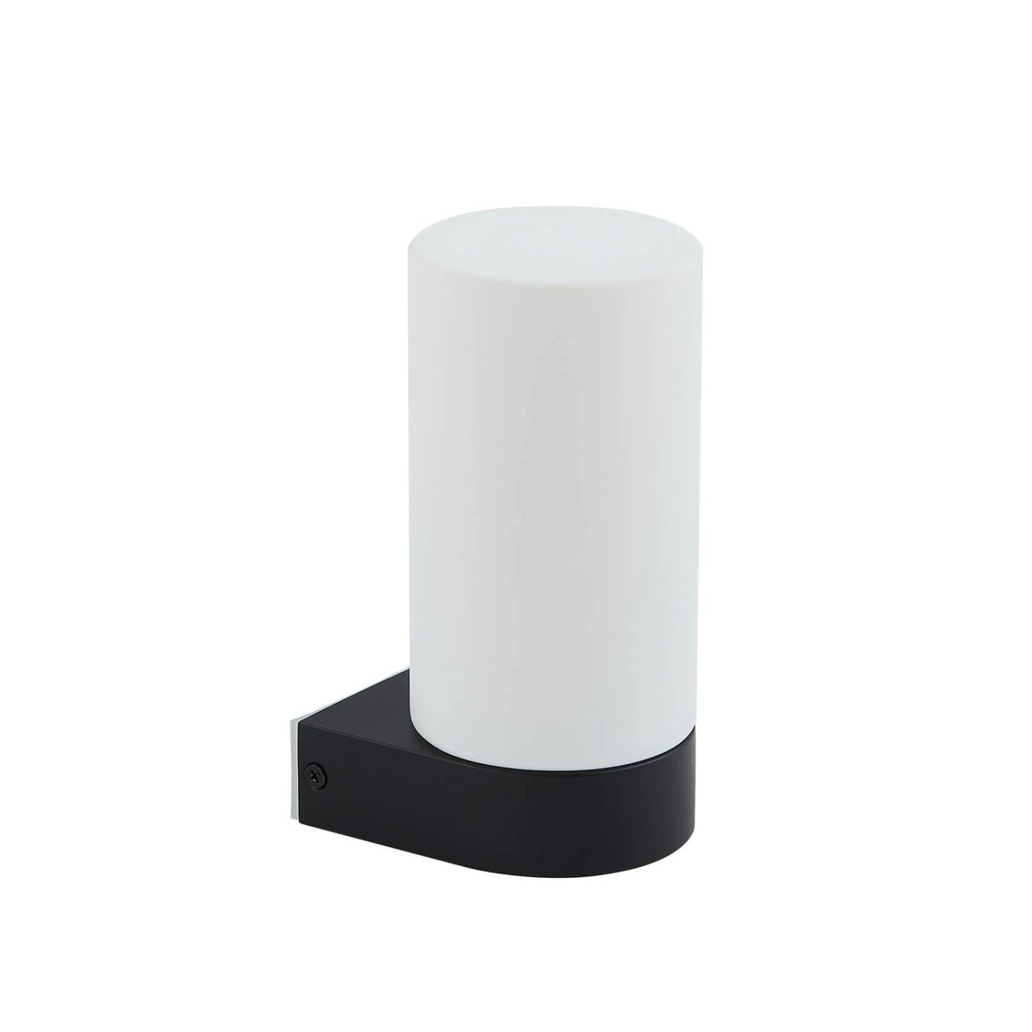 Lucande Wandleuchte Wandlampe Bad Basolo 10020363 Spritzwassergeschützt Modern in Schwarz aus Metall 1-flammig E14 Badez...