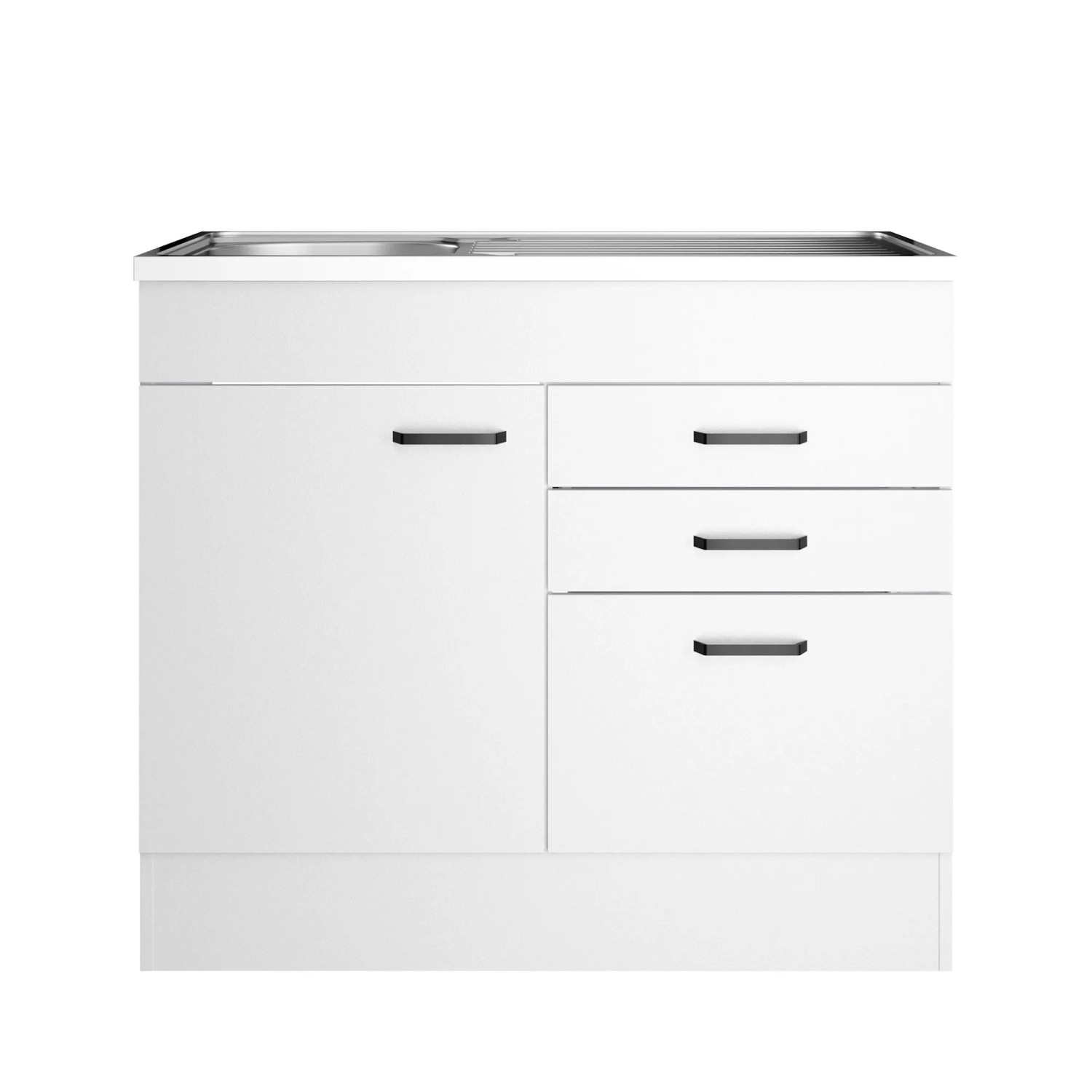 OPTIFIT Spülenunterschrank Bonn214 100 x 88,2 x 60 cm Weiß