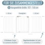 ib style Türschutzgitter Berrin 58-185cm Treppenschutzgitter für Kinder und Haustiere Ohne Bohren Weiß 157-165 cm_9
