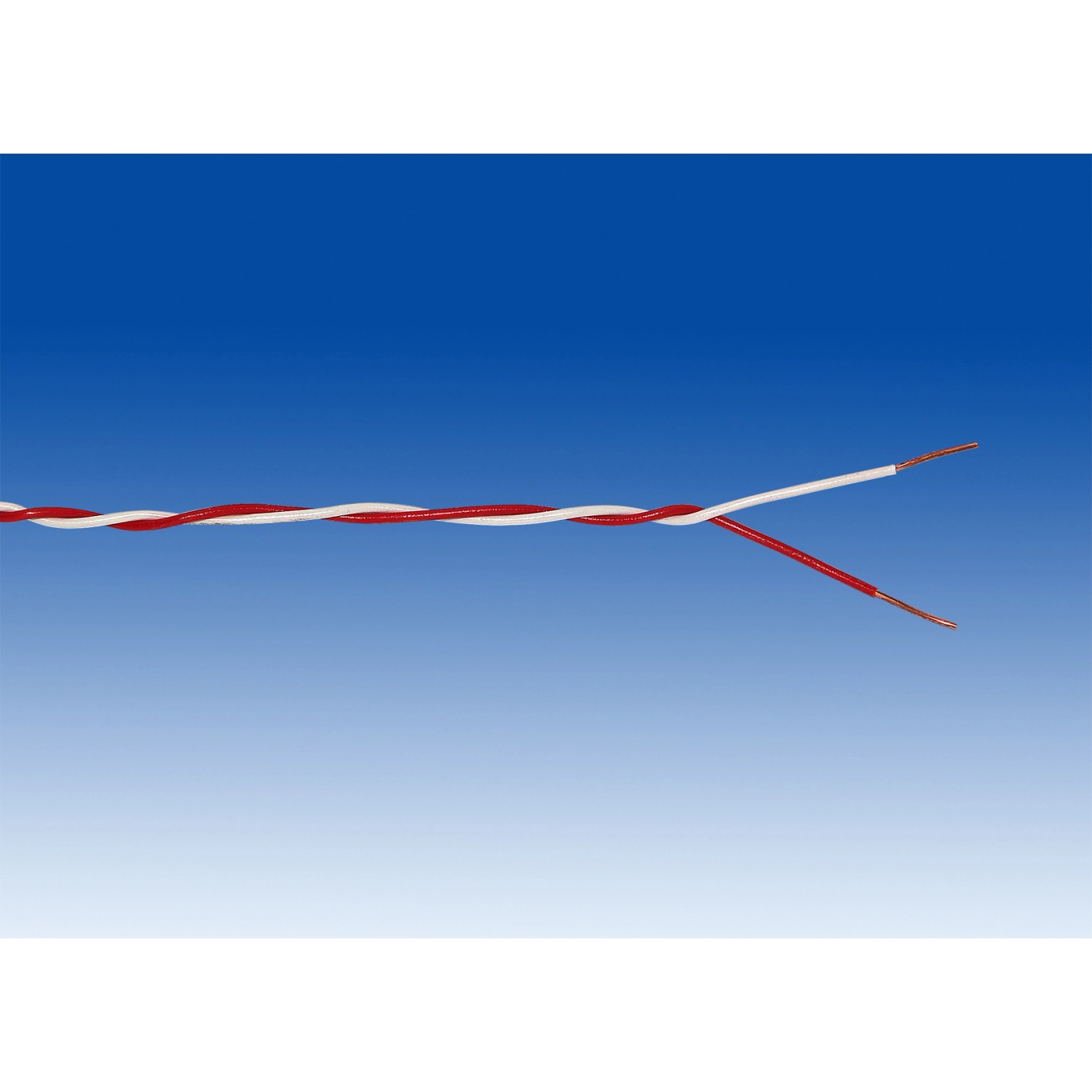 Klingeldraht YK-Draht, 2x0,6, rot-weiß, für Klingel- und Sprechanlagen.
