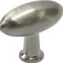 Metallknopf 2039, vernickelt, für Möbel. Ovaler Möbelknopf in Silber.