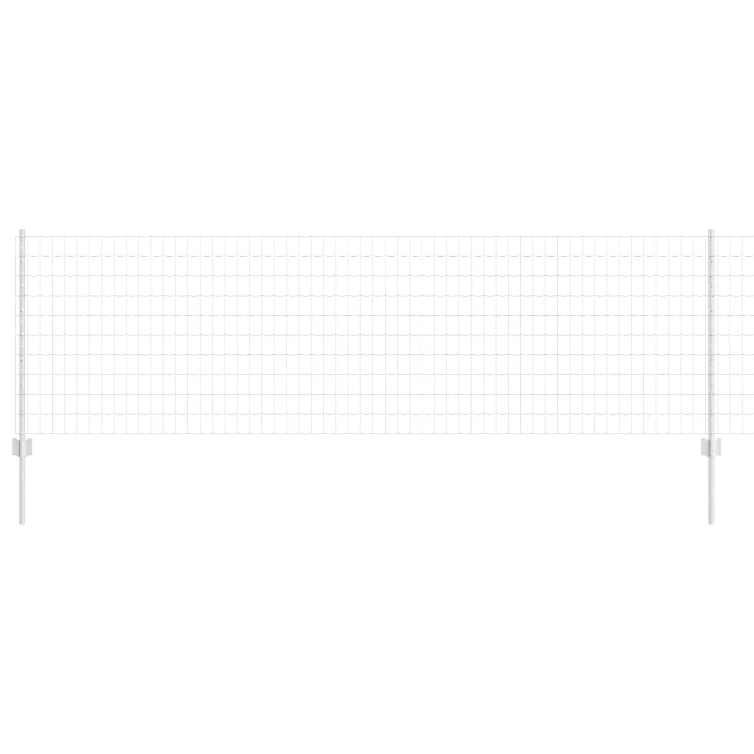 vidaXL Zaun mit Pfosten Silber 0,8 x 25 m Stahl 3336189 günstig online kaufen