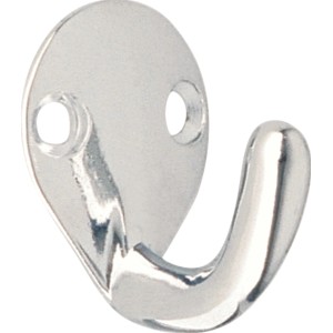 Glänzender, verchromter Wandhaken 743 aus Metall für einfache Montage.