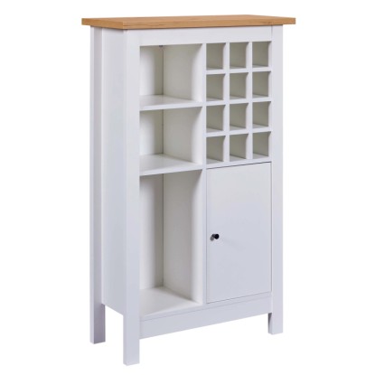 Weinschrank Julina mit Stauraum für Flaschen und Gläser 77 x 33 x 124 cm Weiß