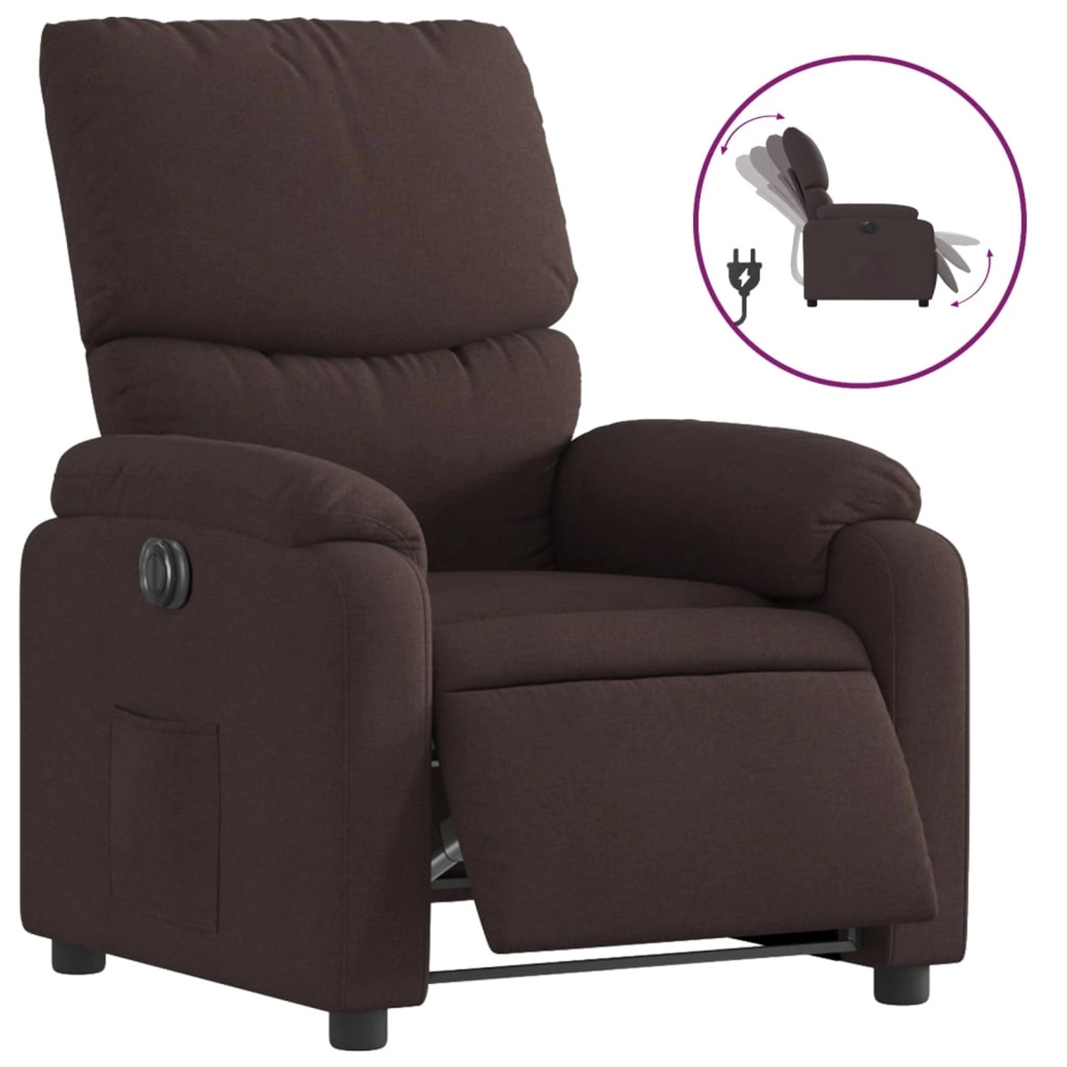vidaXL Relaxsessel Elektrisch Dunkelbraun Stoff 3204805 günstig online kaufen