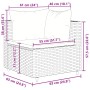 Detailansicht vidaXL Garten-Lounge-Set, schwarzes Poly Rattan, Maße eingezeichnet.