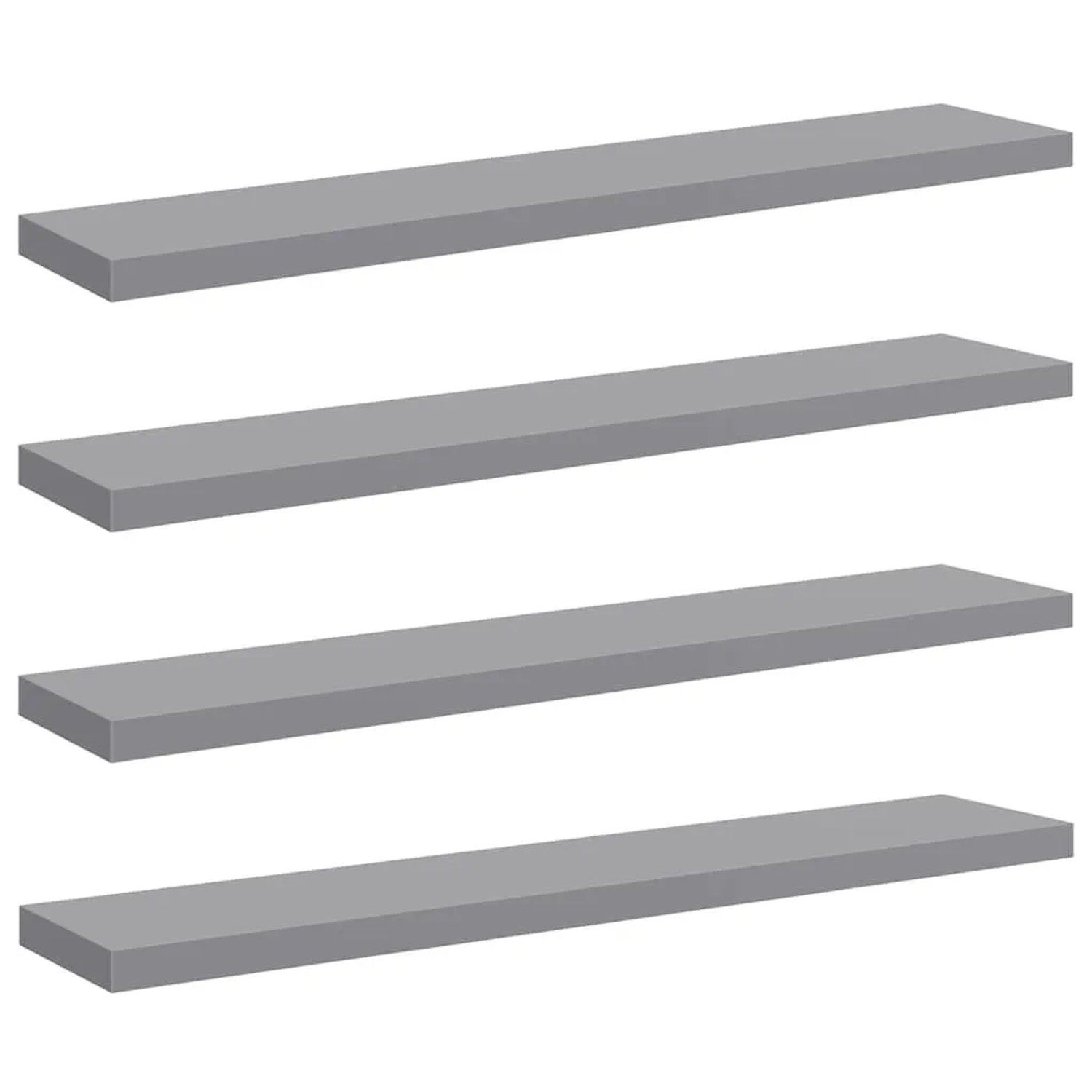 vidaXL Schwebende Wandregale 4 Stk Grau 120x23,5x3,8 cm MDF 323864