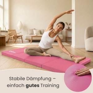 eyepower Gymnastikmatte Klappbar 180 x 60 x 5 cm Pink Schwarz
