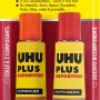 Uhu Plus Sofortfest 2-K-Epoxidkleber, transparent, 2 Tuben im Blisterpack.