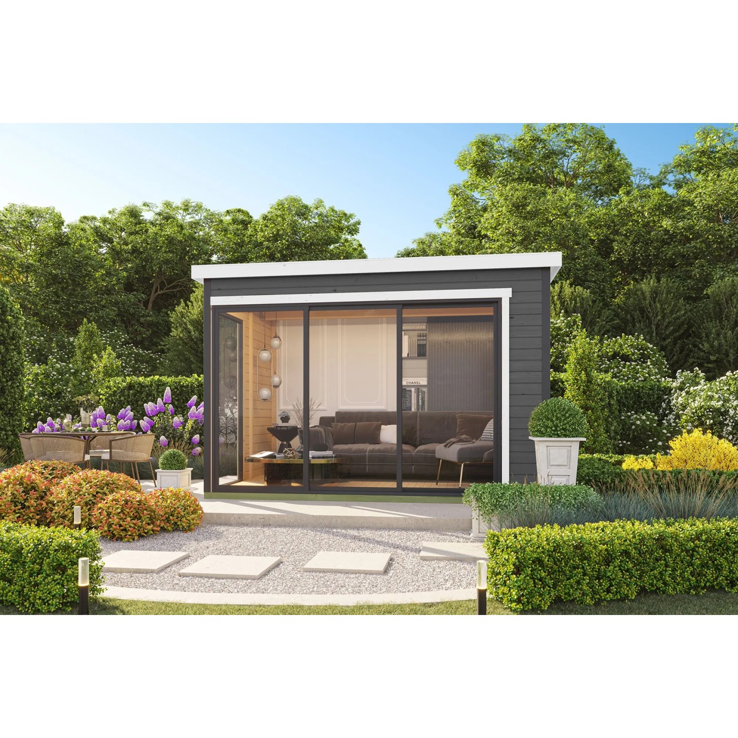 Lasita Gartenhaus Austin 5 Carbongrau 360 cm x 240 cm