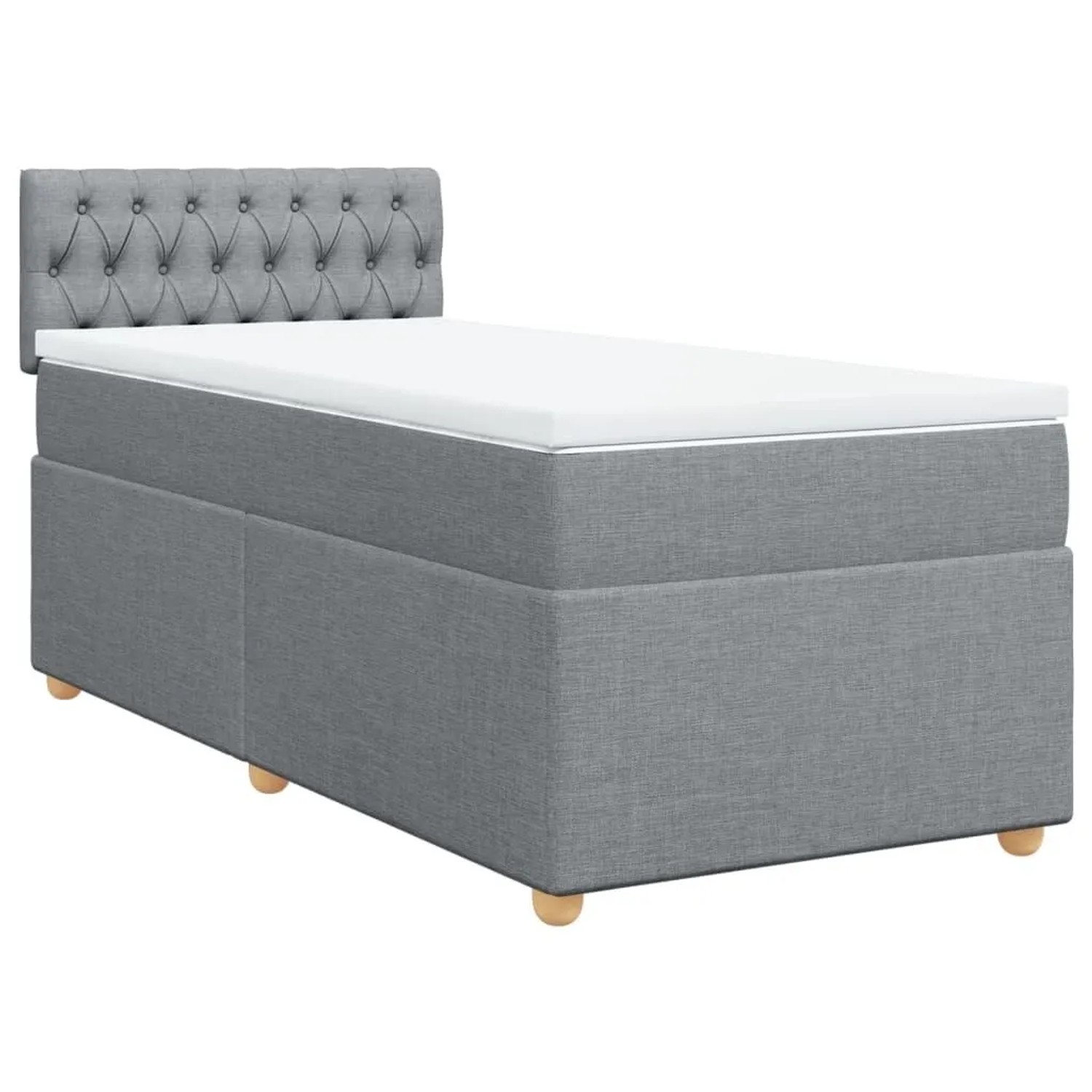 vidaXL Boxspringbett mit Matratze Hellgrau 90x200 cm Stoff 3288870 günstig online kaufen