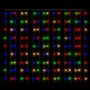 Bunter LED-Lichtervorhang 3x3m mit 300 LEDs für stimmungsvolle Weihnachtsdekoration.