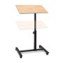 Relaxdays Laptoptisch Holz Gelb Höhenverstellbar Neigbar Drehbar mit Bremsrollen 60 cm x 40.5 cm 58 cm bis 95 cm