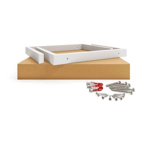 Weißes HEVVA LAHN Waschtischhalterung 2er Set aus Metall mit Schrauben und Fischer Dübeln für Wandmontage.