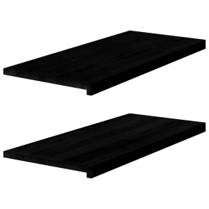 vidaXL Fensterbänke 2 Stk Dunkelbraun 90x40x2 cm Massivholz Eiche 4009199