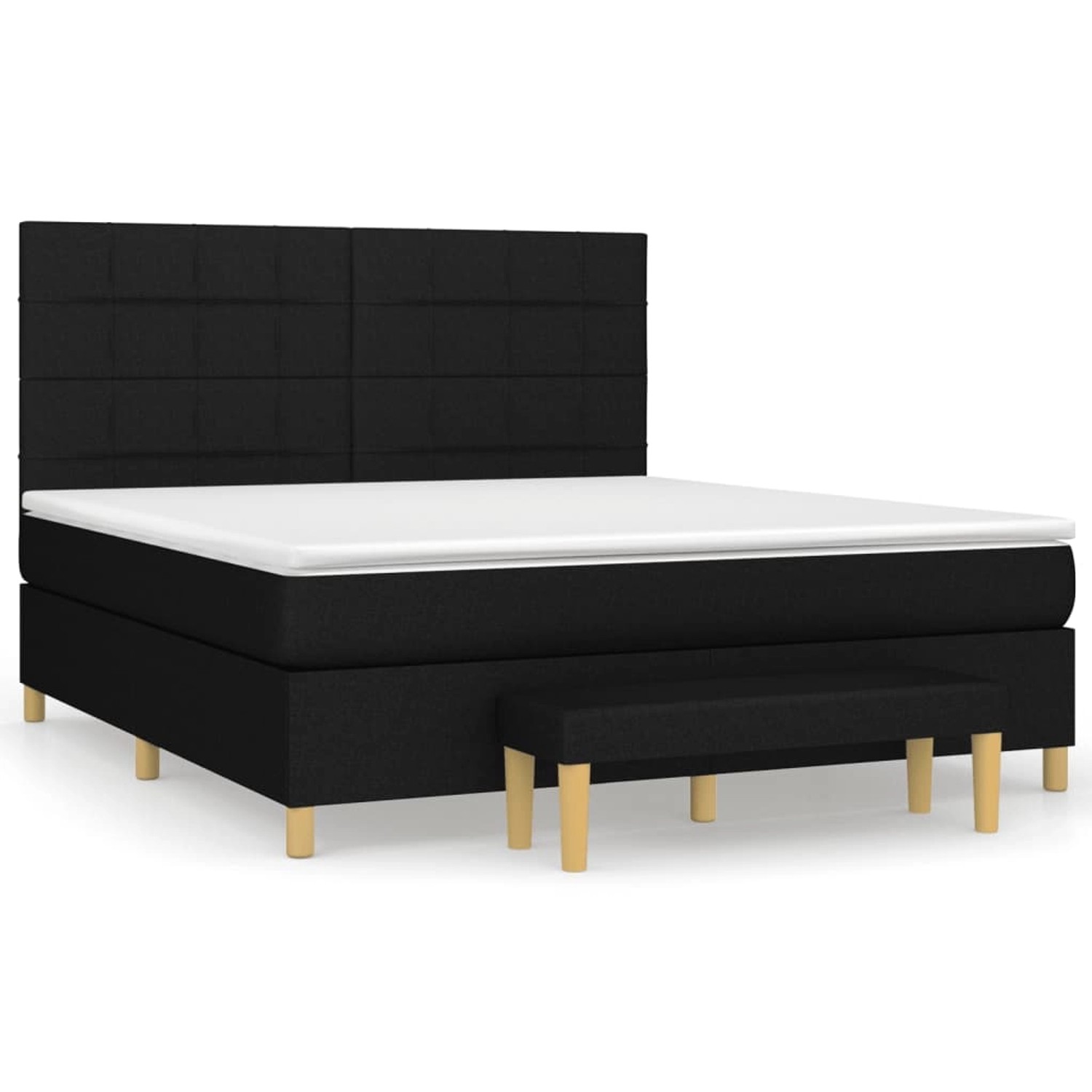 vidaXL Boxspringbett mit Matratze Schwarz 180x200 cm Stoff1393141 günstig online kaufen