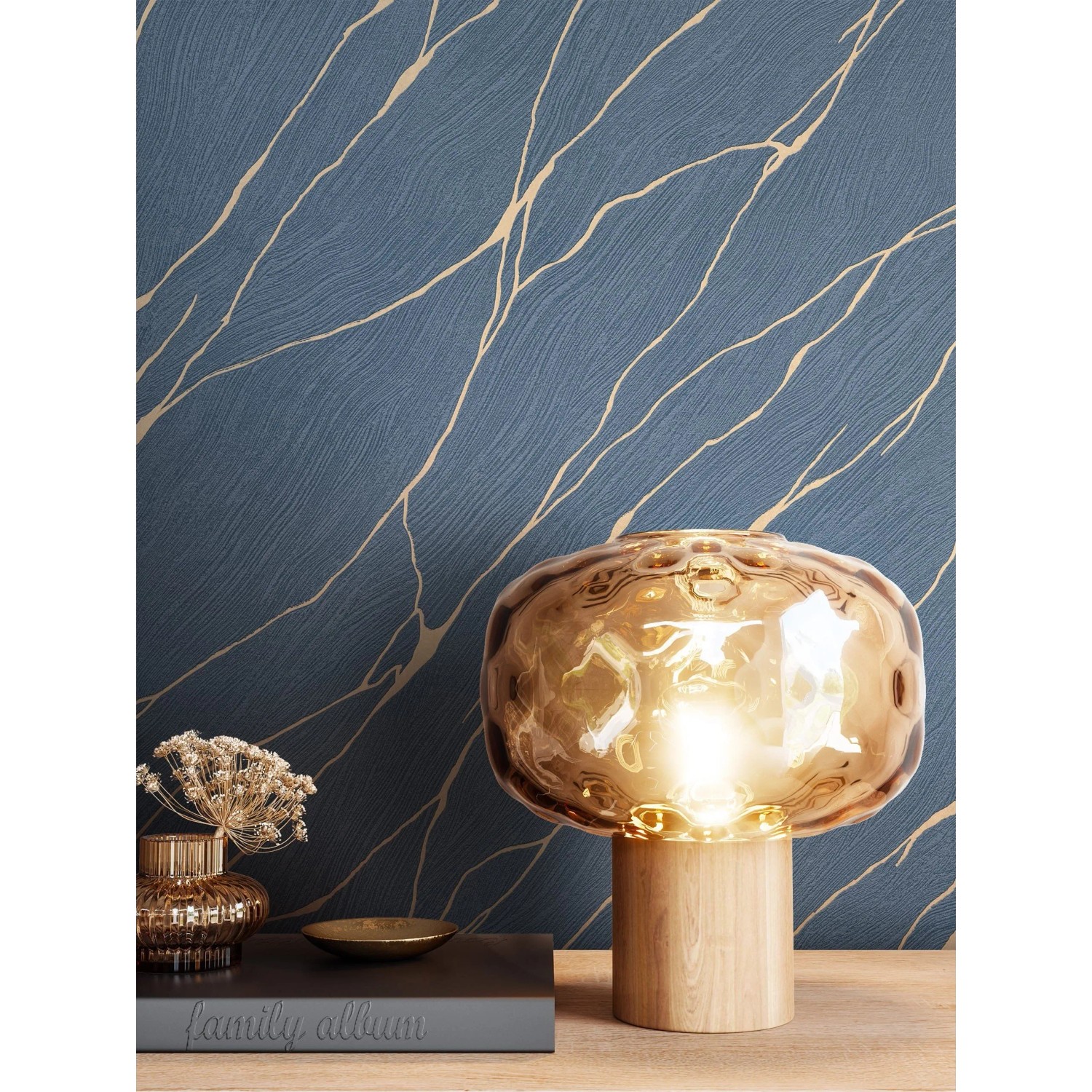 Newroom Vliestapete Priamo Blau Marmor Modern Strukturiert FSC®_3
