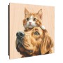 Banjado Schlüsselkasten mit Katzen- und Hundemotiv 'Freundschaft in Fell' auf Holzfront, 30x30cm, 50 Haken.