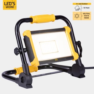 LED's Work LED-Baustrahler, schwarz-gelb, 50W, ideal für Baustellen und Heimwerker.