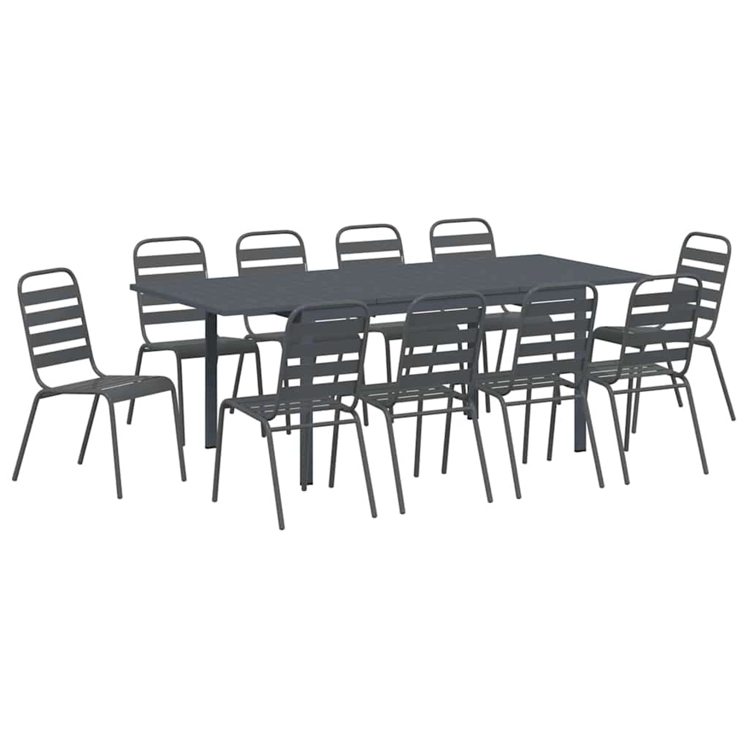 vidaXL Garten Essgruppe 11-Tlg Anthrazit Stahl 3378828 günstig online kaufen