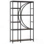 Costway Geometrisches Bücherregal Holz & Metall Braun 100 x 30 x 177 cm