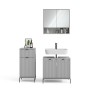 Vicco Badmöbel-Set Eliza Grau, 3-teilig: Spiegelschrank, Waschbeckenunterschrank und Midischrank.