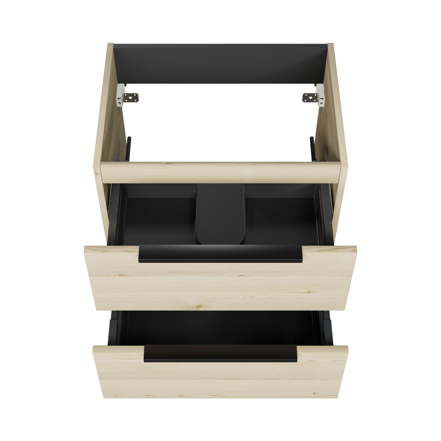 Pelipal Waschbeckenunterschrank Quantum 07, Polar Pinie Quer, 59 cm mit 2 Auszügen.