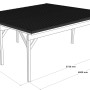 Holzbrüder Doppelcarport Ralf, graubraun, 600x600cm, mit dunkelbraunem Blechdach. Carport mit Maßen.