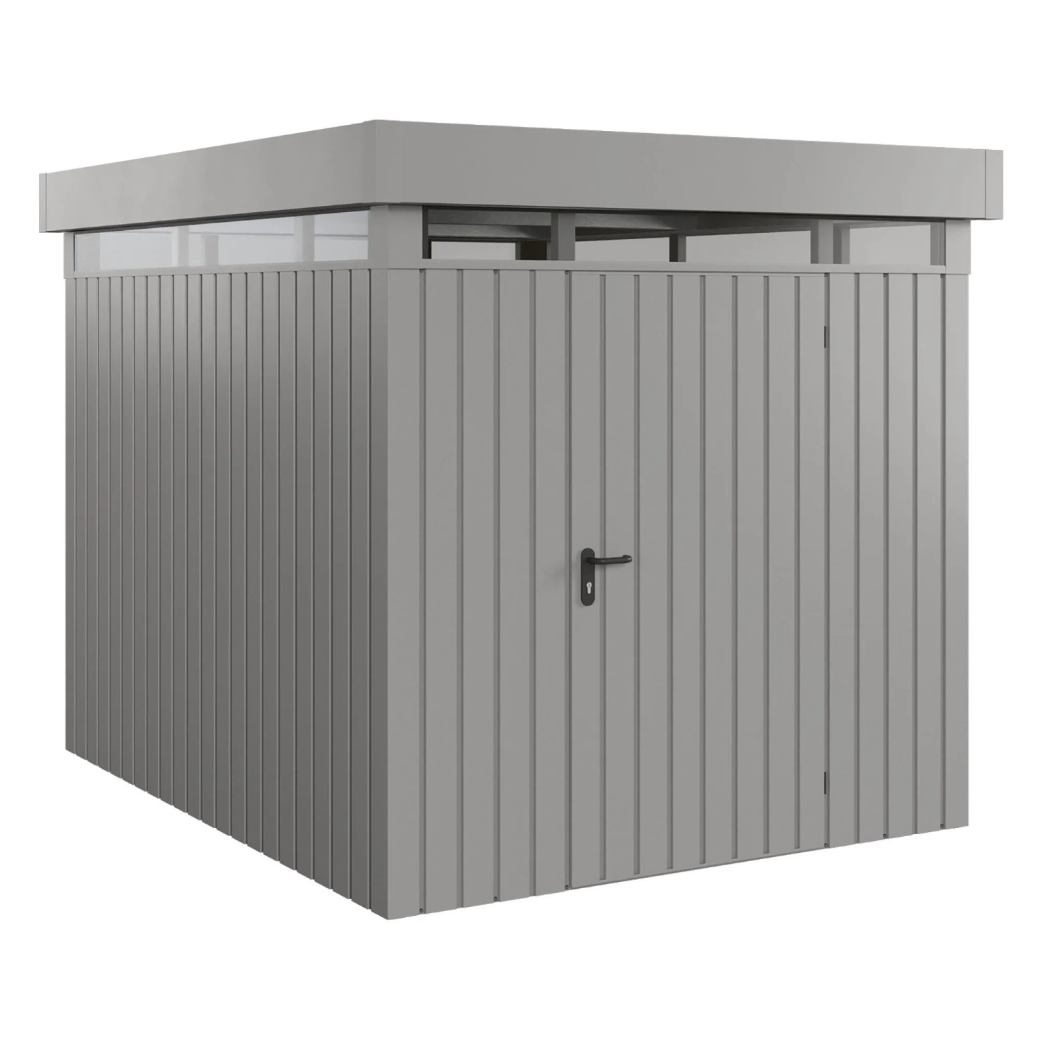 EcoStar Gerätehaus Euroline Flachdach Lichtband 229 cm x 277 cm Grau 1-flg.