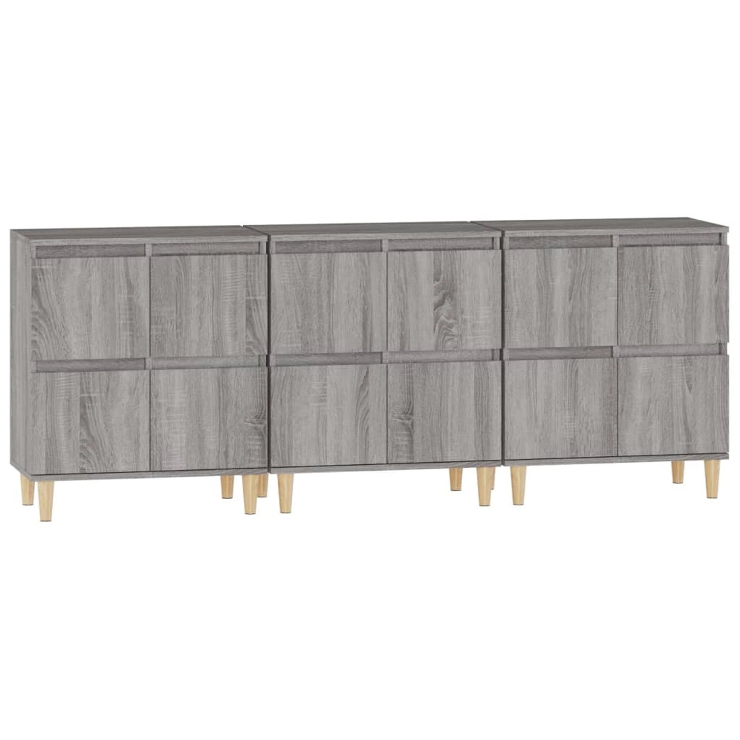 vidaXL Sideboards 3 Stk Grau Sonoma 60x35x70 cm Holzwerkstoff 3185773