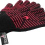 Char-Broil Grillhandschuhe, schwarz mit roten Streifen, hitzebeständig bis 220°C, für sicheres Grillen.