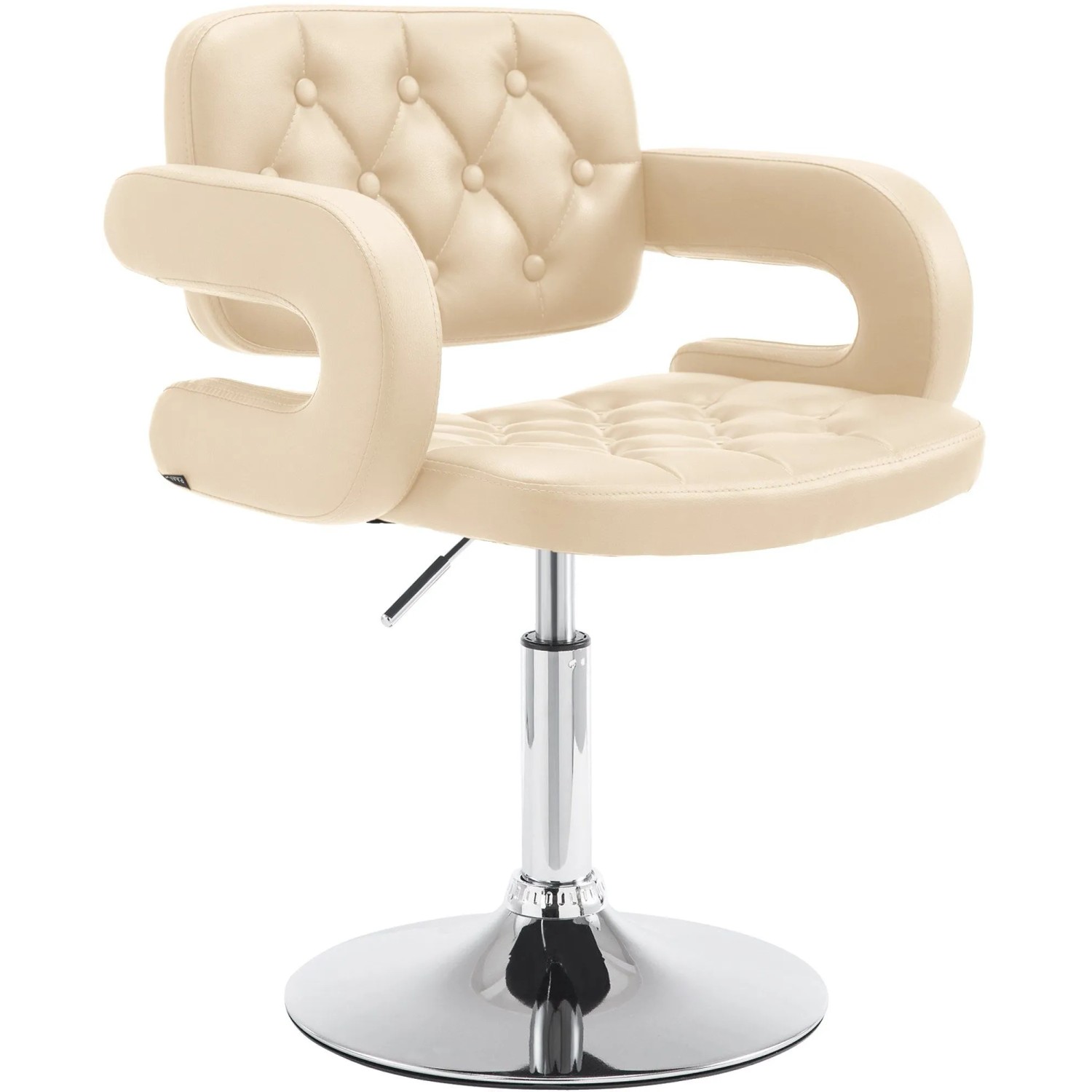 DELUKE Lounger Sessel TURKU Kunstleder Creme 62x55x76cm Barhocker Loungesessel Wohnzimmer Bequem Clubsessel Sessel Hotel