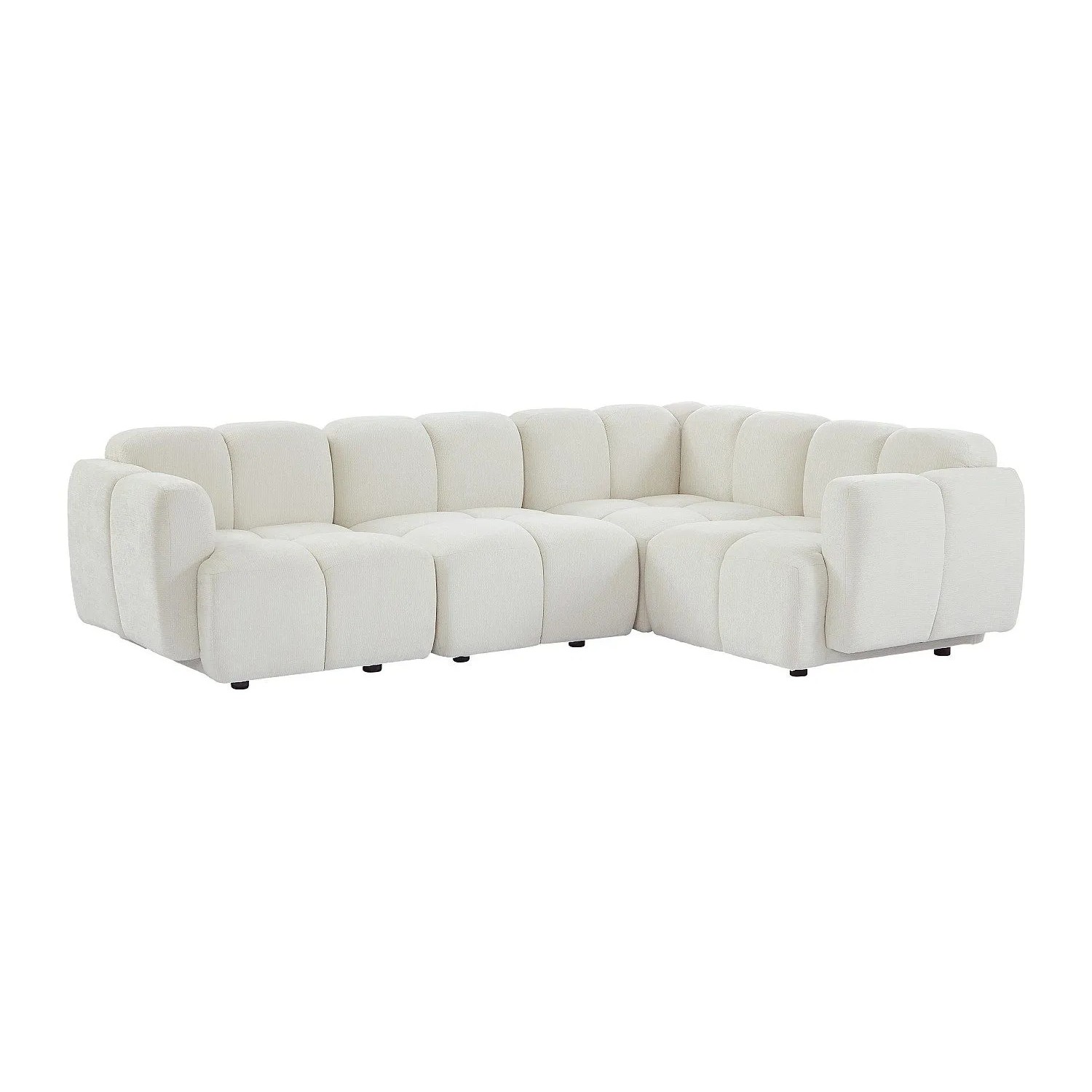 Vente-unique Modulierbares Sofa Carlivi Gebrochenes Weiß 347 cm