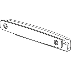 Länglicher Furnipart Möbelgriff Art La aus schwarzem Gusseisen, 96 mm Lochabstand, für Türen und Schubladen.