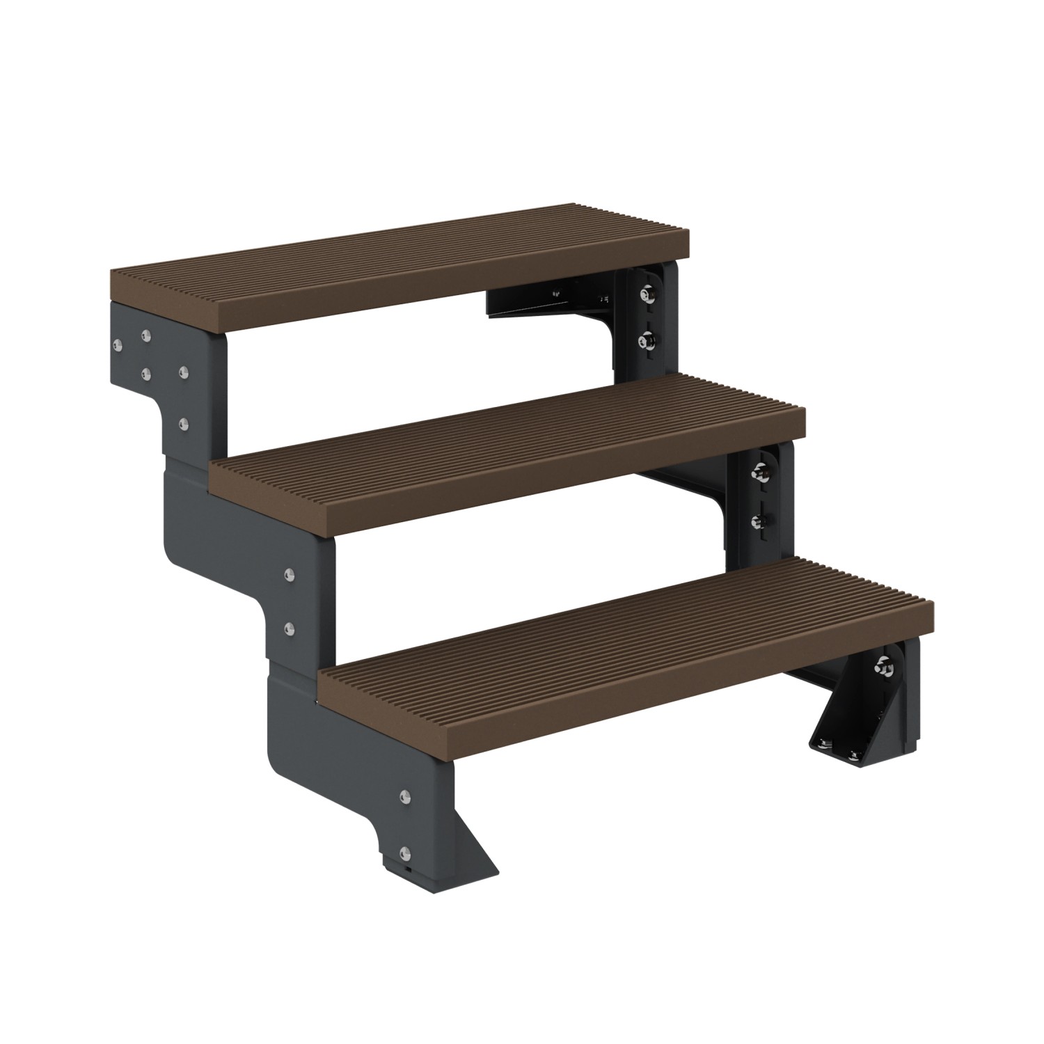 Dolle Außentreppe Gardentop Anthrazit 3 Stufen 80 cm Braun Ohne Geländer günstig online kaufen