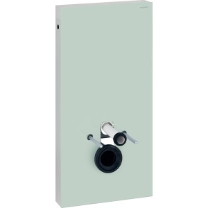 Geberit Monolith Sanitärmodul für Wand-WC, 101 cm, Glas Mint. Trockenbauelement mit 2-Mengenspülung.