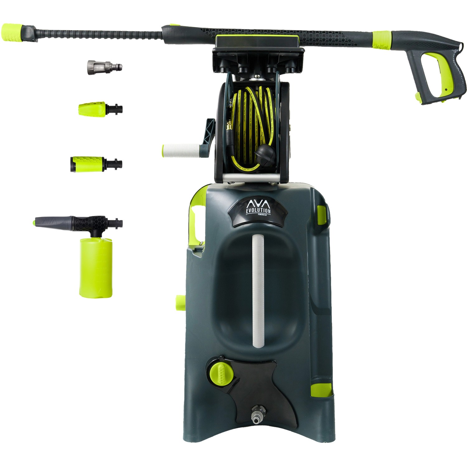 AVA Evolution P80 Hochdruckreiniger mit Zubehör, Schlauchtrommel und Lanze.