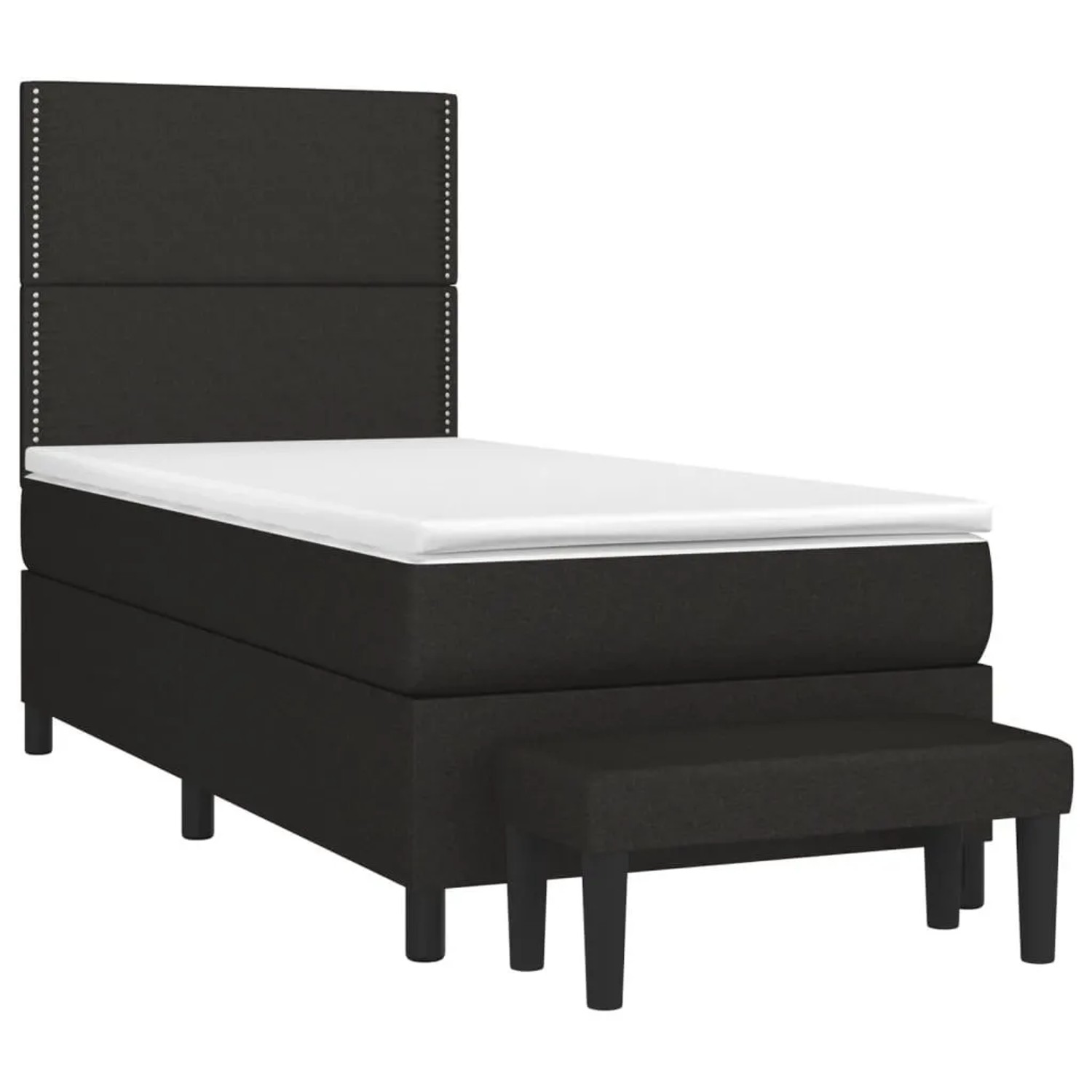 vidaXL Boxspringbett mit Matratze Schwarz 100x200 cm Stoff 3136495 günstig online kaufen