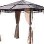 Anthrazitfarbener Garden Pleasure Pavillon Napa mit creme-farbenen Seitenteilen, 300x300 cm.